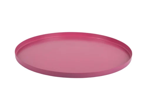 Dienblad Stuka Helder Roze, rond tray met opstaande rand in frisse roze tint