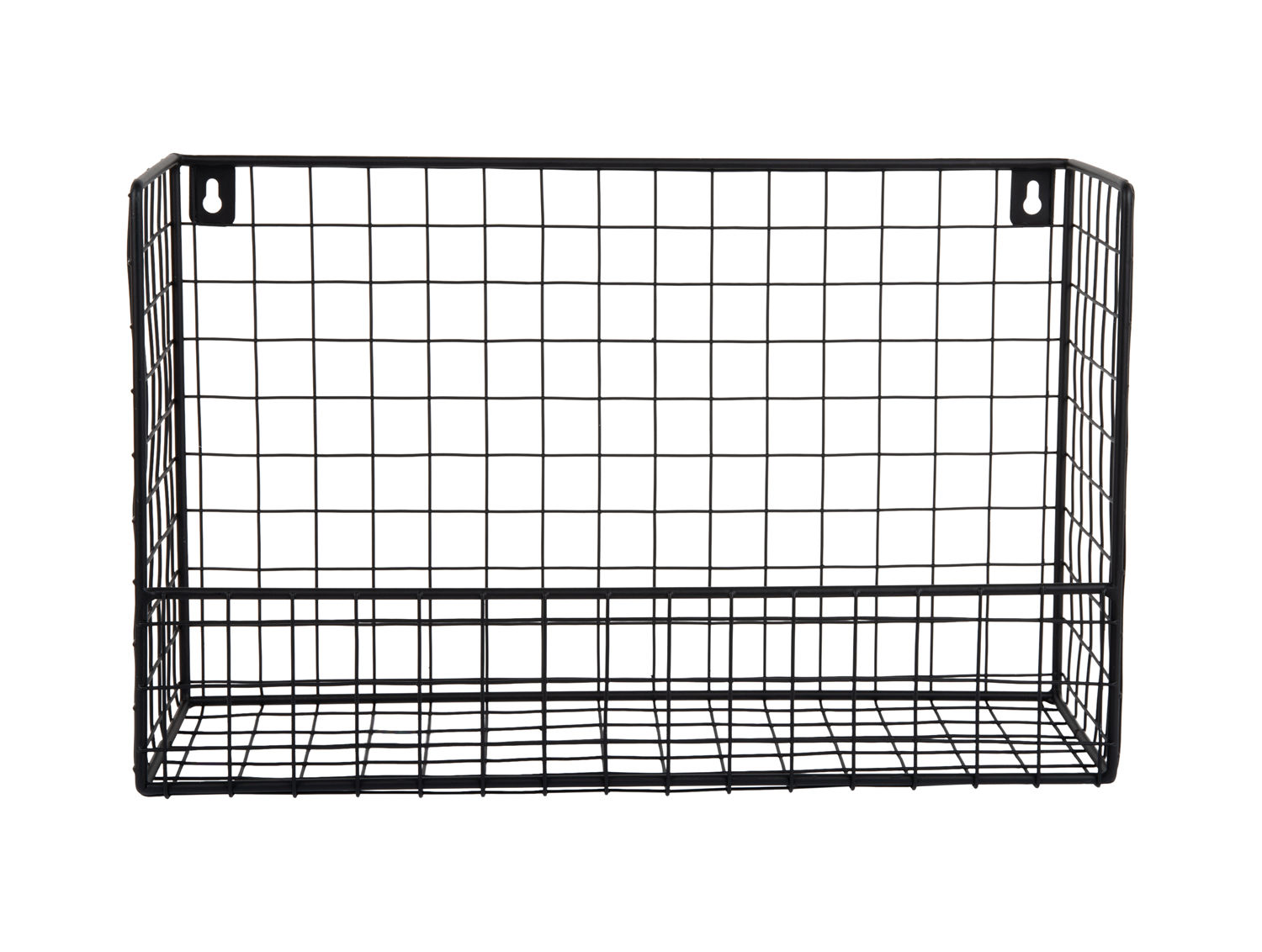 Wandrek Reestone zwart 40 cm van draadmetaal met open design en ophangpunten