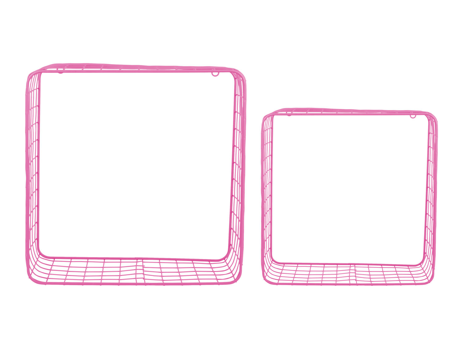 Wandrek Skiedine helder roze, luchtig wire metal design in twee formaten, 35 cm wanddecoratie