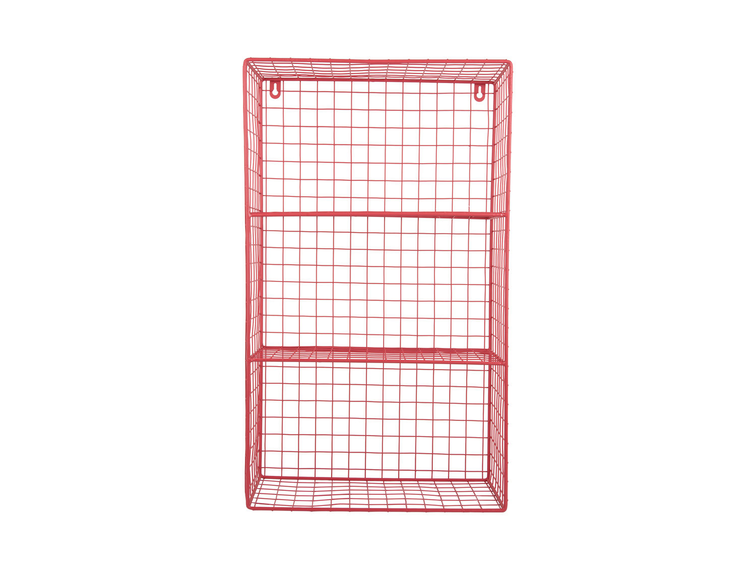 Rood Norrkoping wandrek 60 cm van wire metal met drie planken en strak open rasterdesign