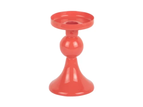 Rode Kandelaar Gekon H15 cm met glanzend design voor diner- en stompkaarsen
