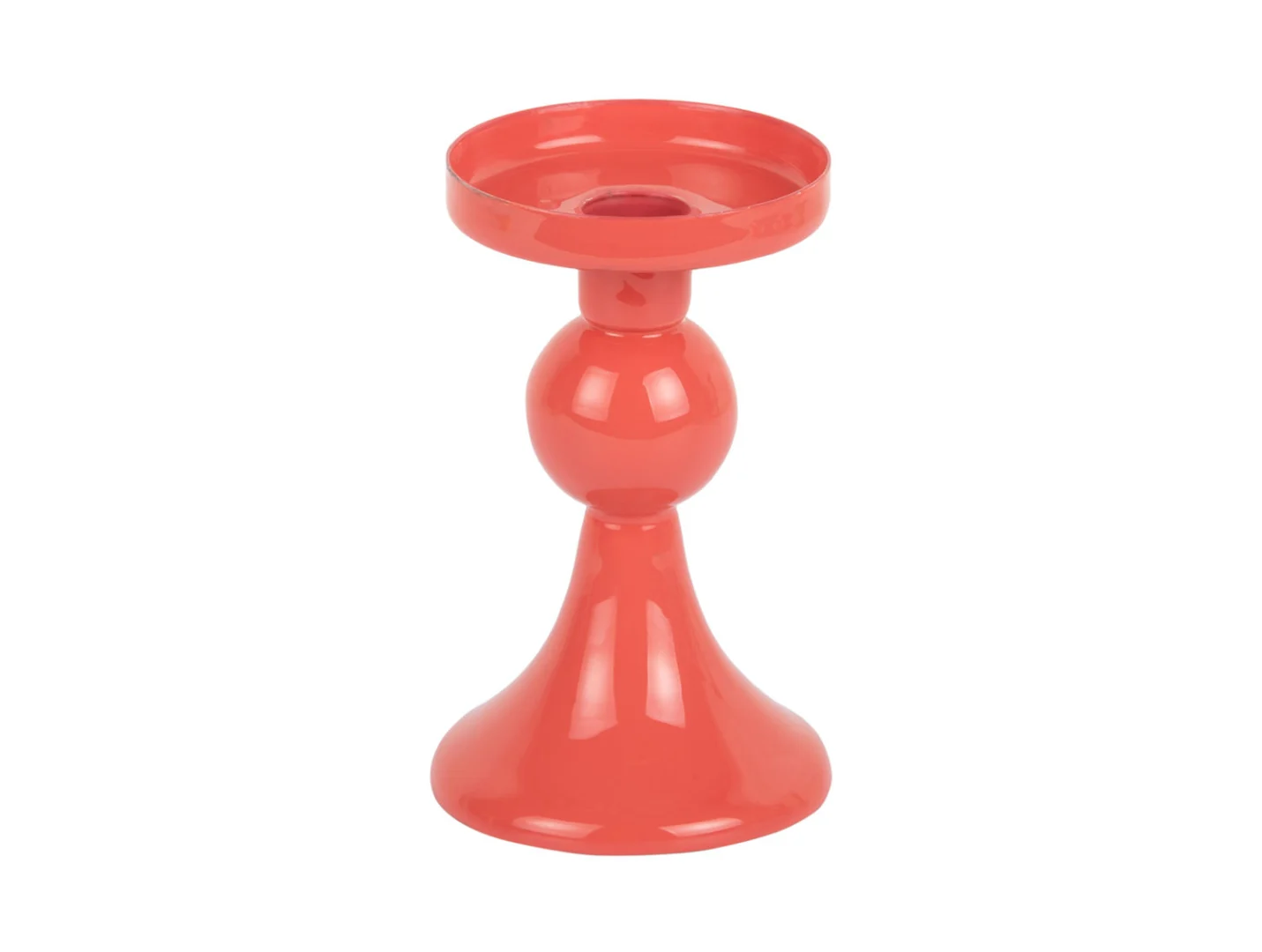 Rode Kandelaar Gekon H15 cm met glanzend design voor diner- en stompkaarsen
