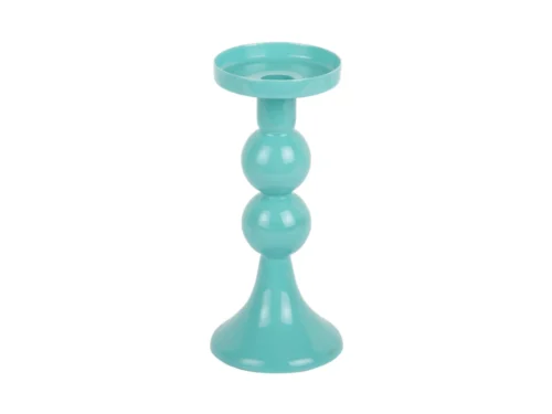 Turquoise Kandelaar Triermos H20 cm van Present Time met funky, trendy design voor diner- en stompkaarsen