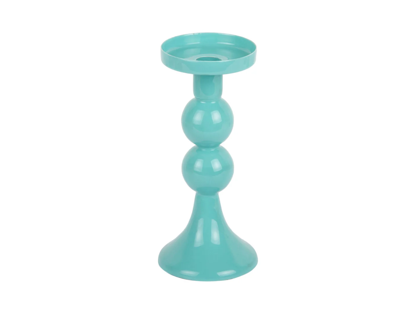 Turquoise Kandelaar Triermos H20 cm van Present Time met funky, trendy design voor diner- en stompkaarsen