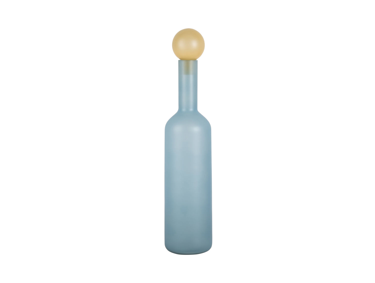 Vaas Tretane zacht blauw Ø11 cm met slanke vorm en opvallende gele bolvormige bovenkant