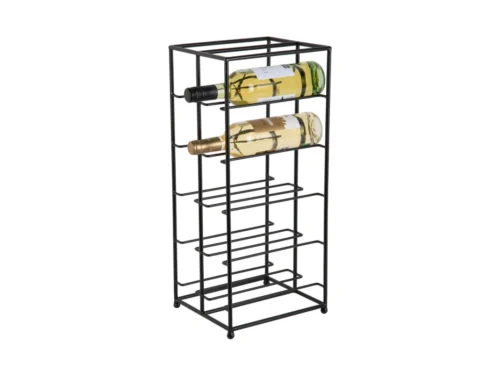 Staadek wijnrek zwart metaal voor 6 flessen, compact en modern design