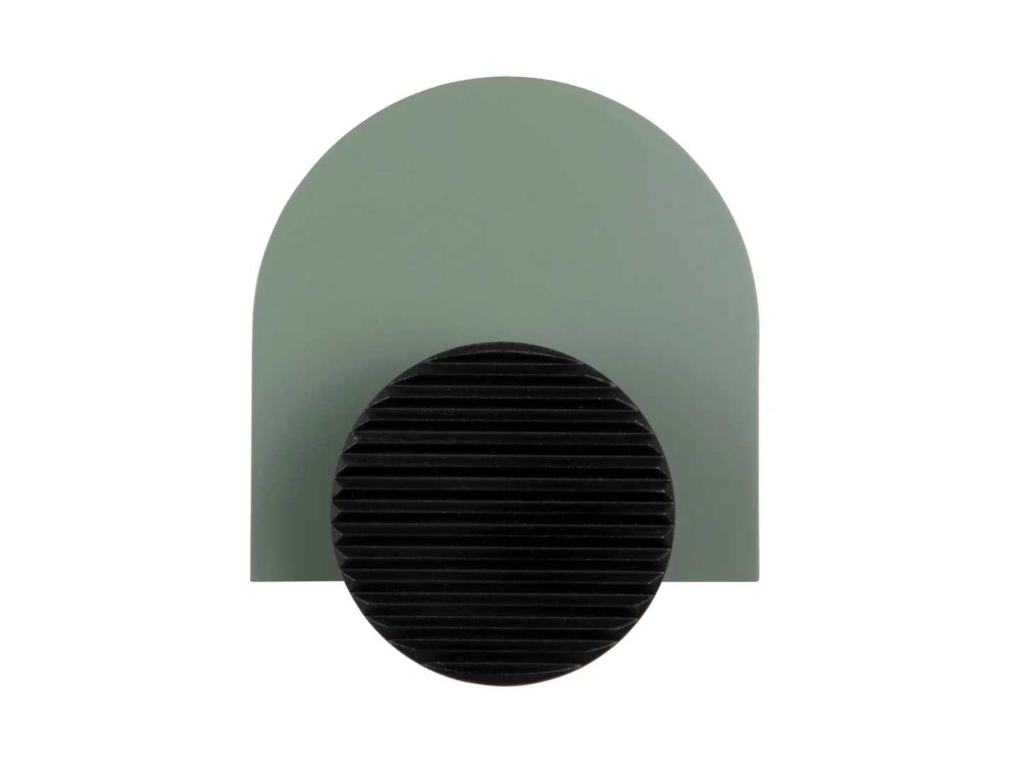 Decoratiehanger Cansesta Groen met minimalistisch ontwerp, afgeronde vorm en zwarte geribbelde knop