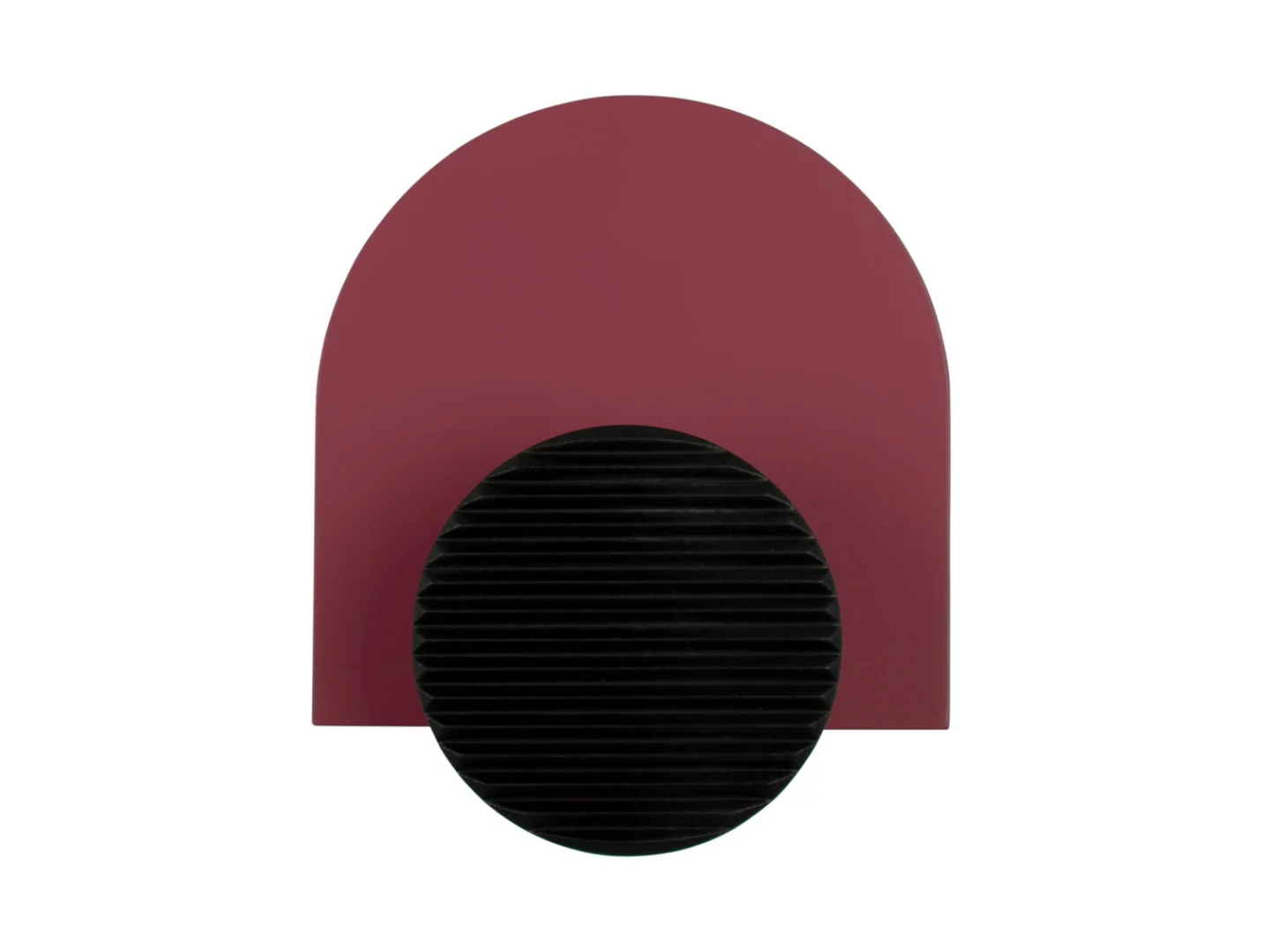 Decoratiehanger Ceinsal Oker met minimalistisch bordeaux ontwerp en zwarte ronde knop voor aan de wand