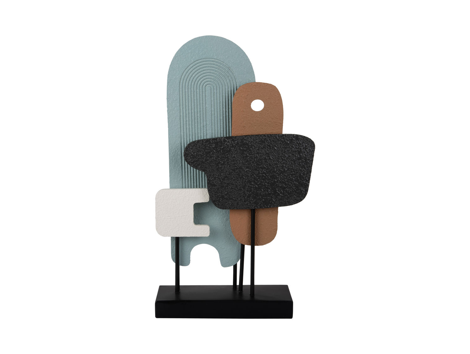 Beeld Cibon Meerkleurig H49 cm, abstract woonaccessoire met warme tinten en zwarte voet