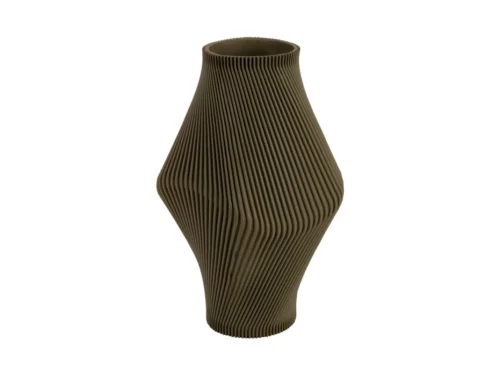 Vaas Rieldy Groen Ø16 cm met golvende ribbelstructuur en kunstzinnig design