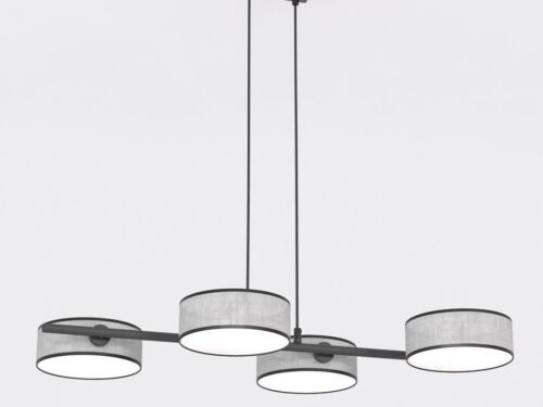 Hanglamp Bemia Grijs Ø20 cm met vier verstelbare lichtpunten en strak gepoedercoat staal