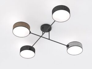Plafondlamp Dernio Zwart Ø20 cm