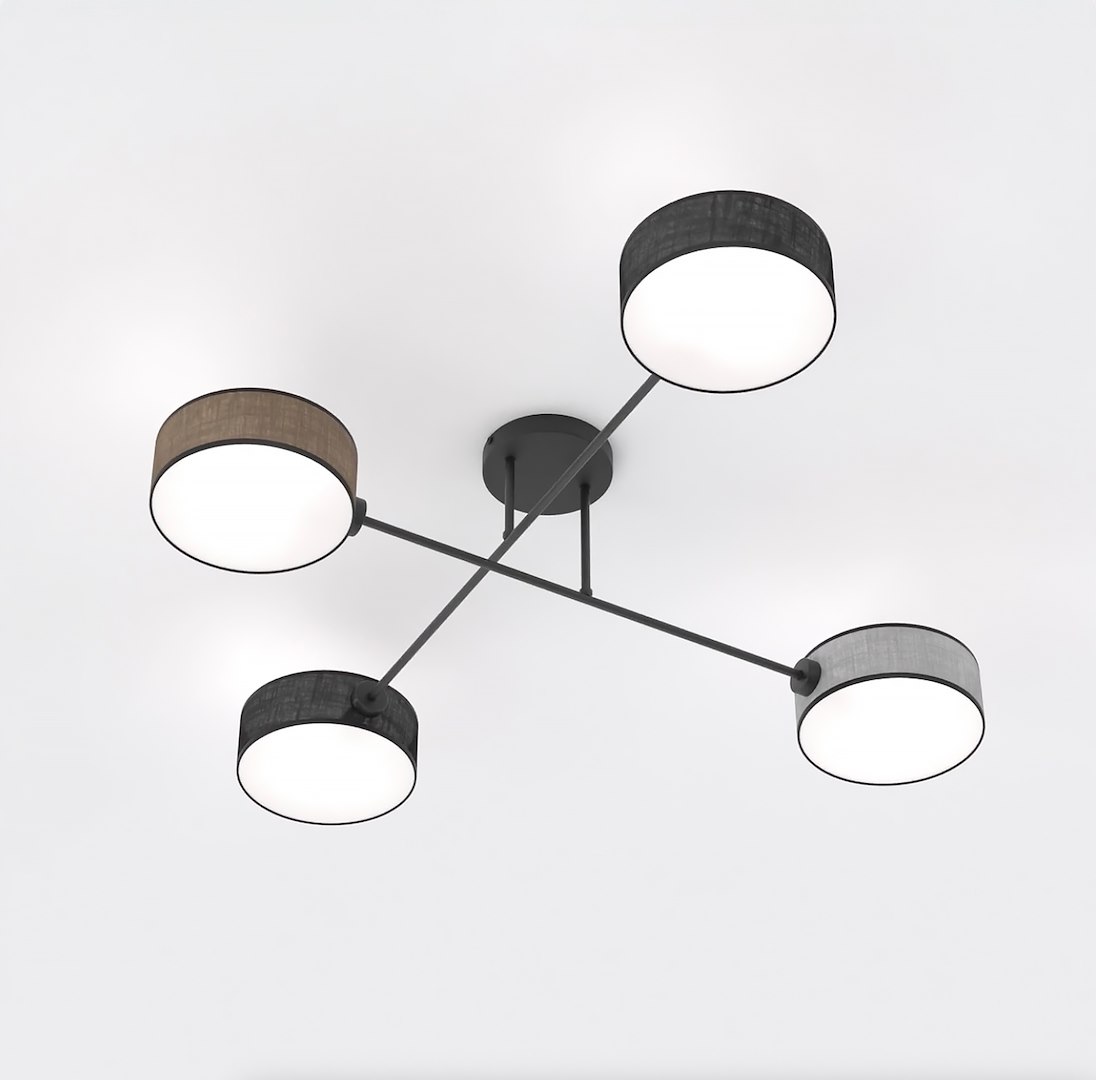 Plafondlamp Dernio Zwart Ø20 cm
