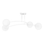Plafondlamp Briessol wit met 4 opalen bollen en minimalistisch design, Ø15 cm
