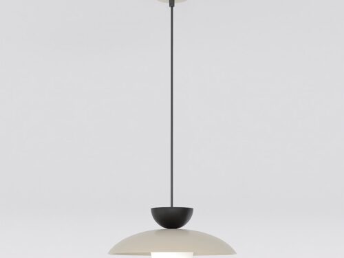 Hanglamp Doontes Beige Ø10 cm met minimalistische metalen kap en glazen bol, Scandinavische look