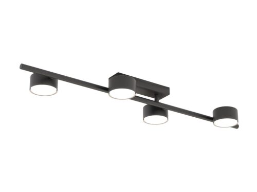 Plafondlamp Steidena Zwart Ø8 cm met vier lichtpunten en strak, modern ontwerp in zwart staal