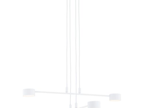 Hanglamp Raabek Wit met minimalistisch Scandinavisch design, kruisende armen en verstelbare hoogte