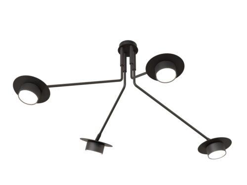 Plafondlamp Jeilaro Zwart met 4 GX53-spots en strak zwart gepoedercoat stalen ontwerp
