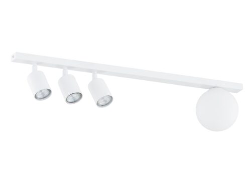 Plafondlamp Greenum Zwart Ø14 cm met 4 spots, wit glas en strak modern design