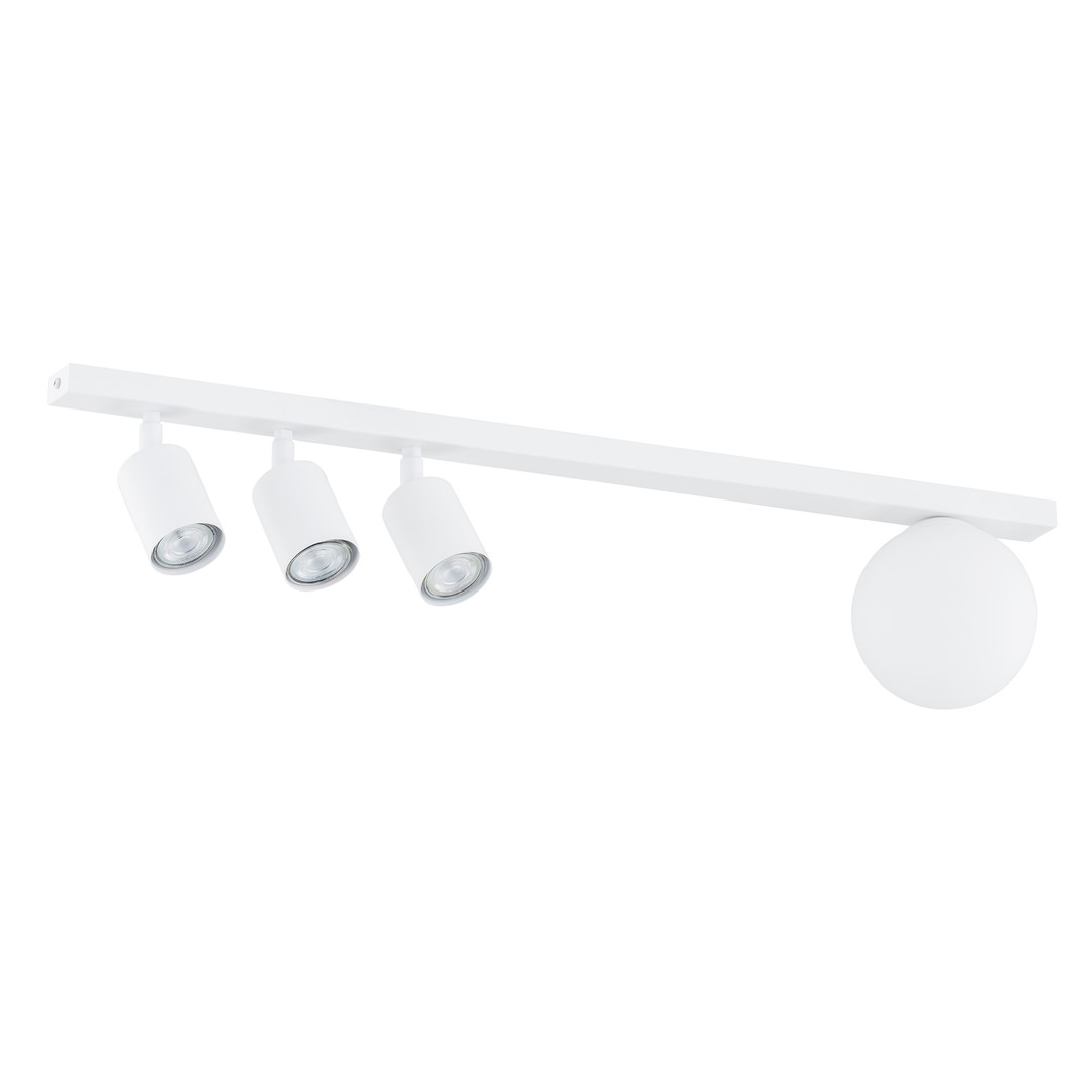 Plafondlamp Greenum Zwart Ø14 cm met 4 spots, wit glas en strak modern design