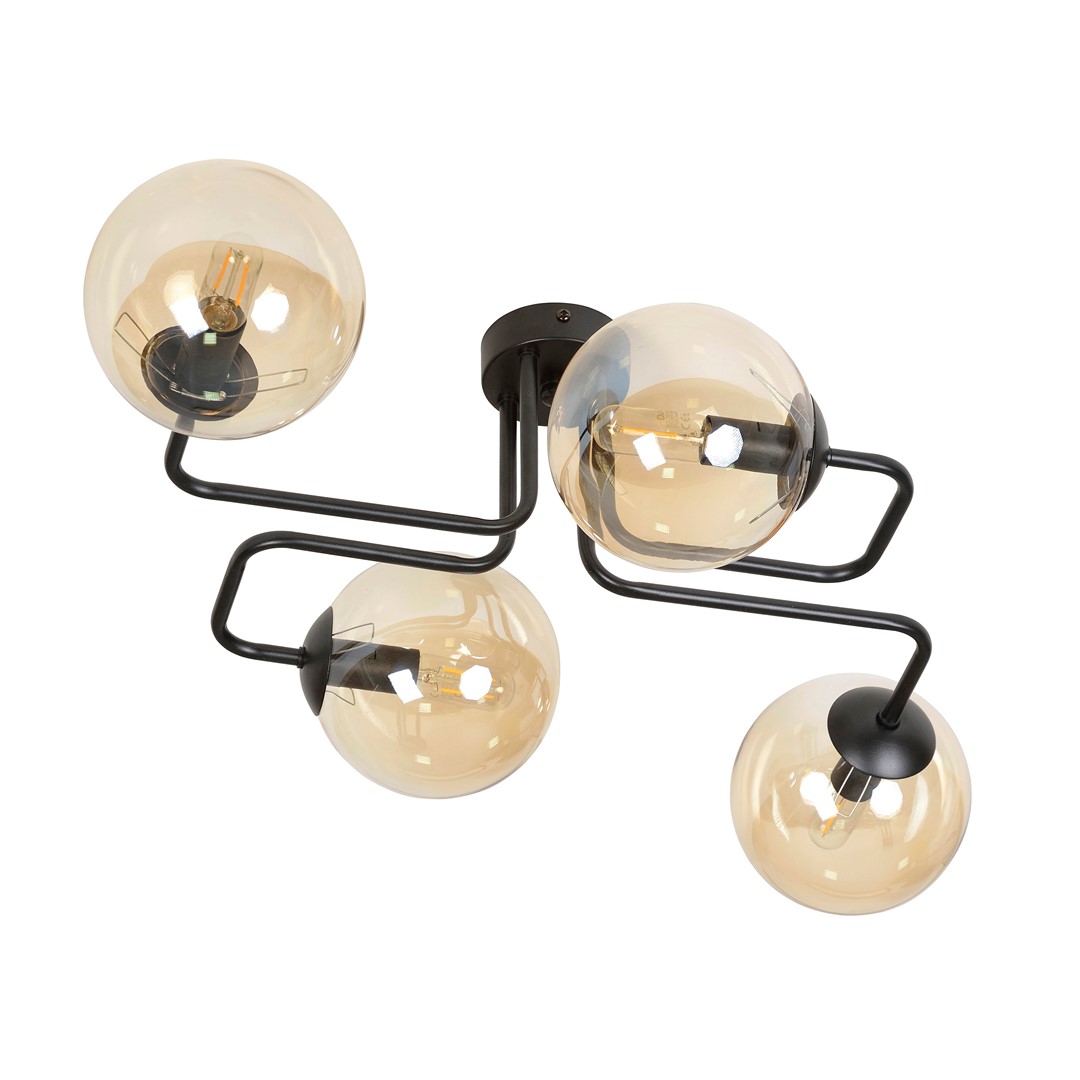Plafondlamp Brauldil Zwart Ø14 cm