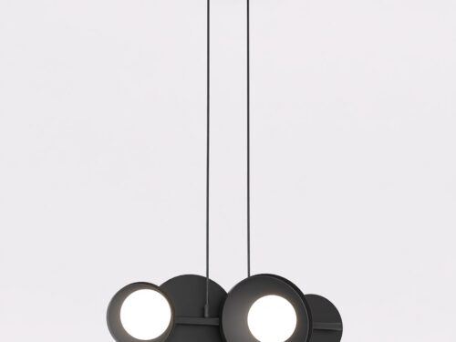 Hanglamp Skilvaro zwart Ø10 cm met vier ronde kappen en verstelbare hoogte voor sfeervolle eettafelverlichting