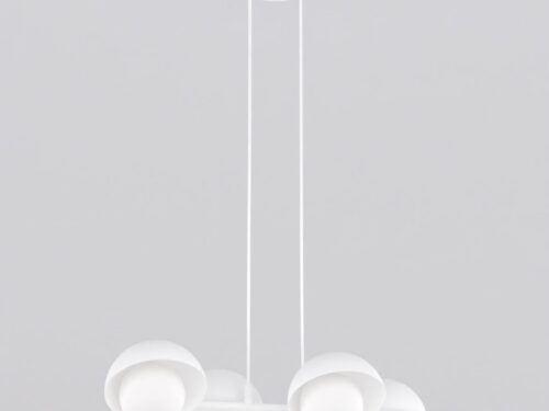 Kunstboom Meendar hanglamp wit staal met 4 kappen en verstelbare hoogte, Scandinavische uitstraling