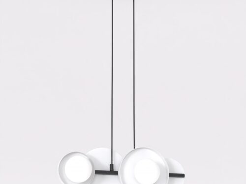 Hanglamp Slonda Wit Ø10 cm met 4 witte lichtpunten en verstelbare hoogte, modern minimalistisch design