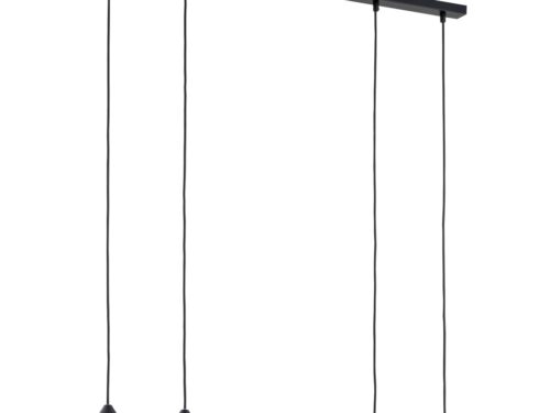 Hanglamp Garmora Zwart met 4 verstelbare pendels in zwart en goud