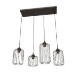 Hanglamp Laannik Zwart Ø16 cm met 4 verstelbare lichtpunten en industriële stalen kap