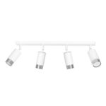 Plafondlamp Koollea Wit met 4 richtbare spots in wit en zilver voor moderne plafondverlichting