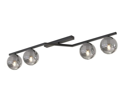 Plafondlamp Sloormaro zwart Ø14 cm met 4 grafietkleurige kappen en modern sculpturaal ontwerp
