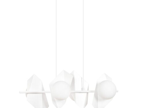 Hanglamp Skoosis Wit Ø15 cm met vier witte glazen lichtpunten en verstelbare ophanging