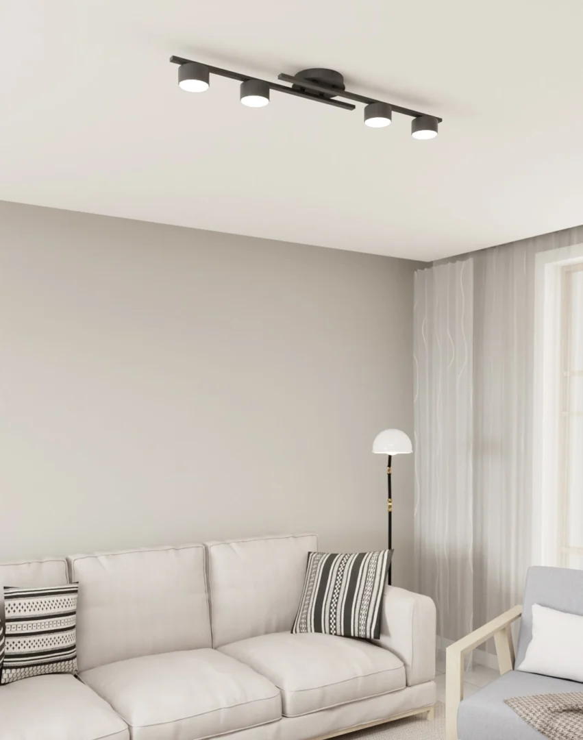 Plafondlamp Rarnu Zwart Ø8 cm - Afbeelding 2