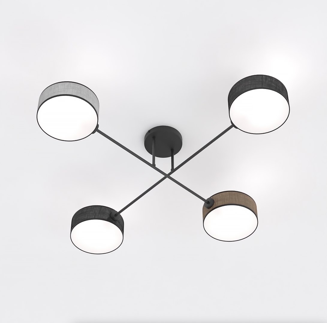 Plafondlamp Dernio Zwart Ø20 cm - Afbeelding 2