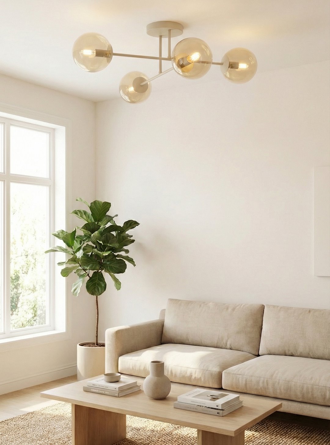 Plafondlamp Jeisse Beige Ø14 cm - Afbeelding 2