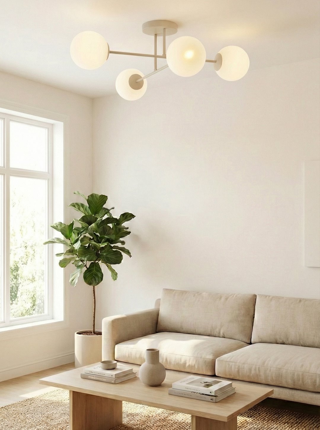 Plafondlamp Caalve Beige Ø14 cm - Afbeelding 2