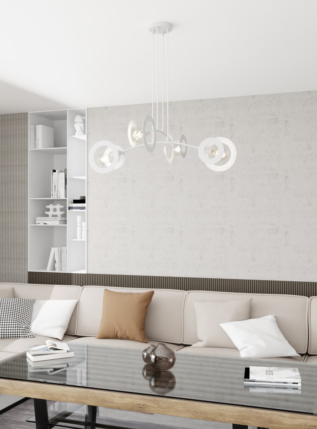 Hanglamp Deikum Wit Ø20 cm - Afbeelding 2