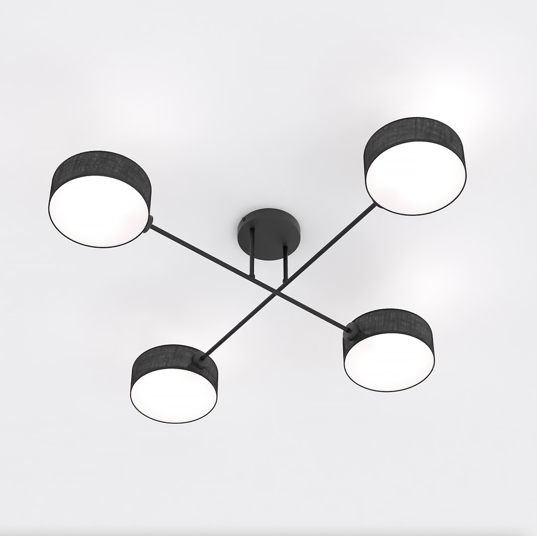 Plafondlamp Skomesta Zwart Ø20 cm - Afbeelding 2
