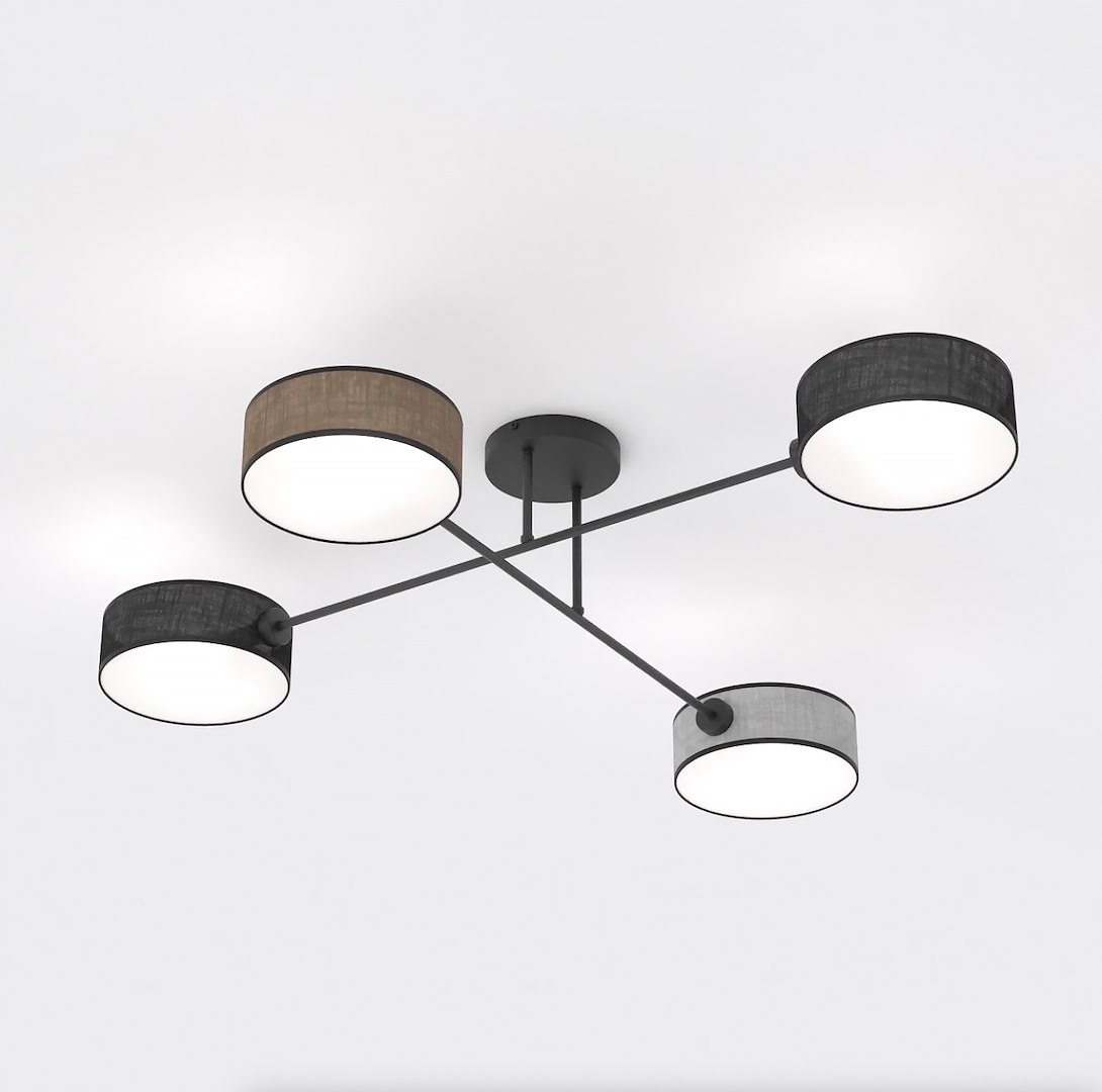 Plafondlamp Dernio Zwart Ø20 cm - Afbeelding 3
