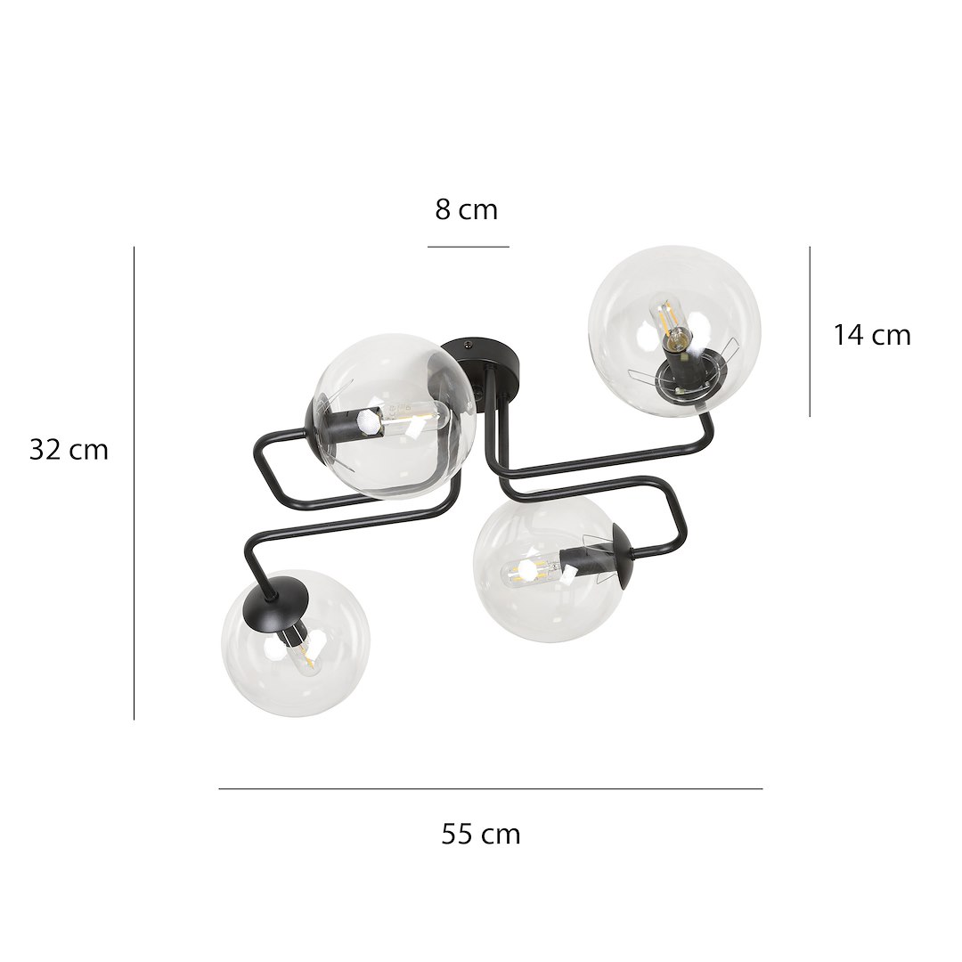 Plafondlamp Jornea Zwart Ø14 cm - Afbeelding 3
