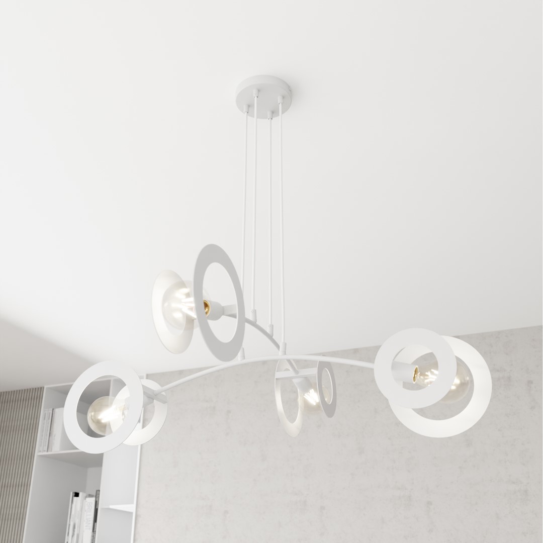 Hanglamp Deikum Wit Ø20 cm - Afbeelding 3