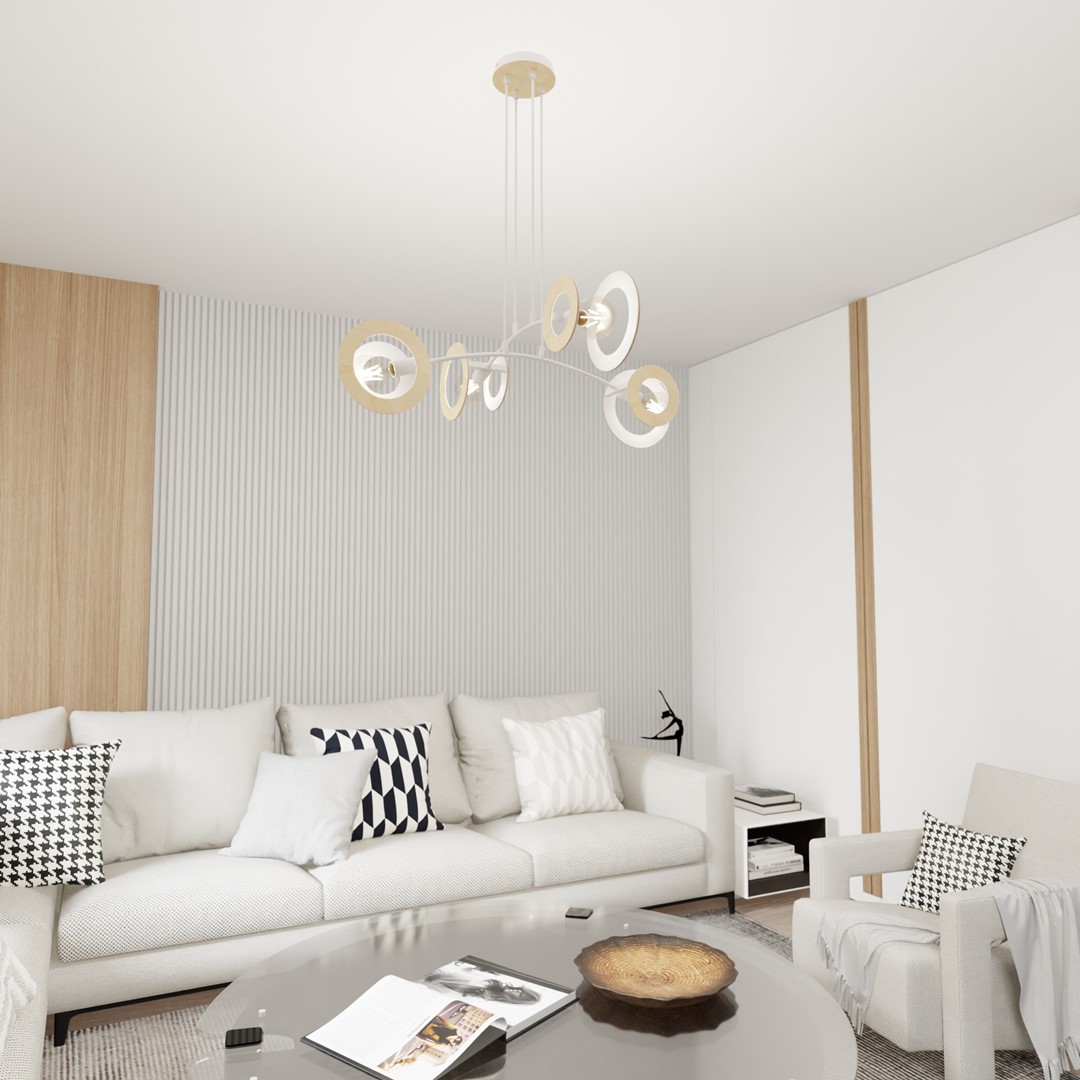 Hanglamp Ciellar Wit Ø20 cm - Afbeelding 3