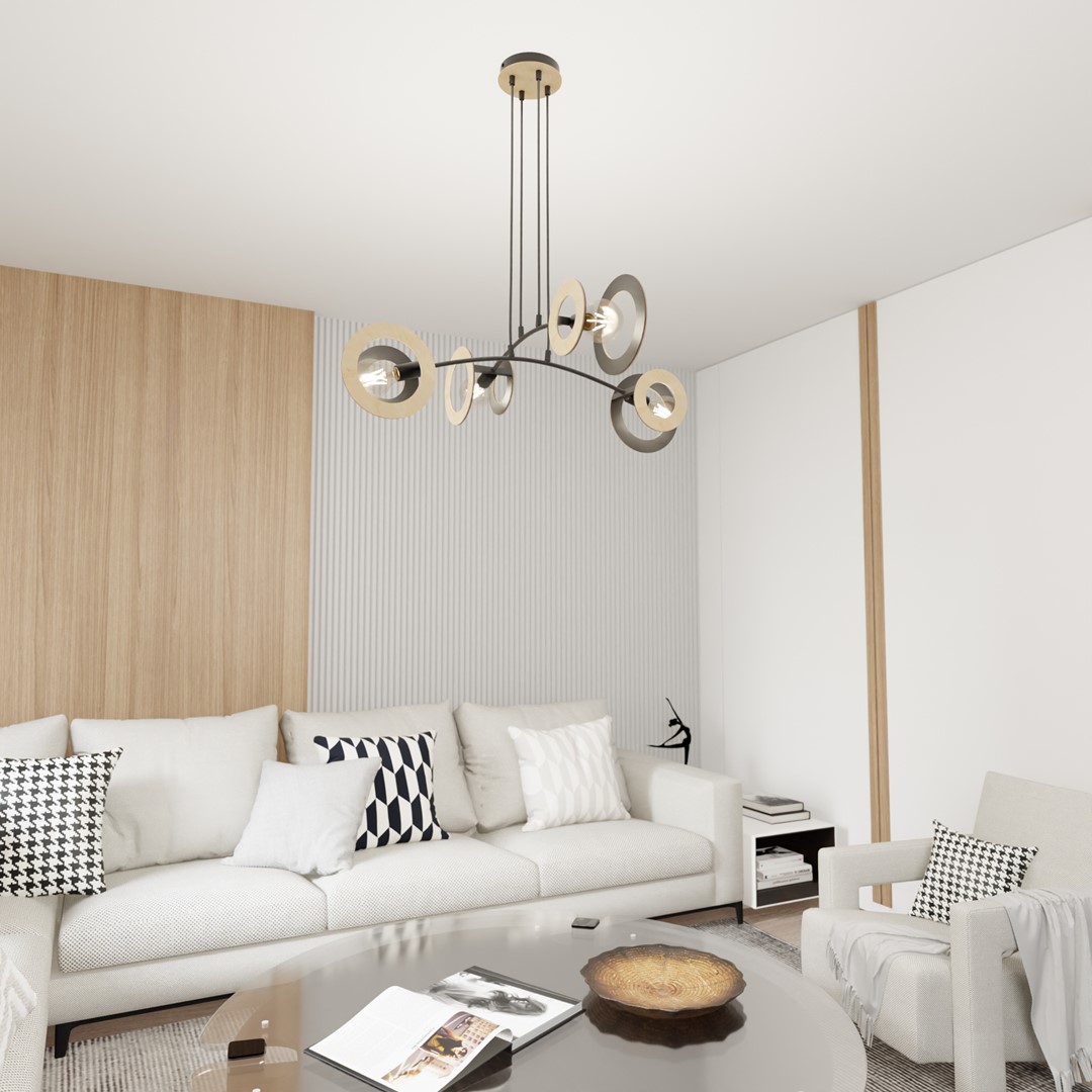 Hanglamp Naakona Zwart Ø20 cm - Afbeelding 3