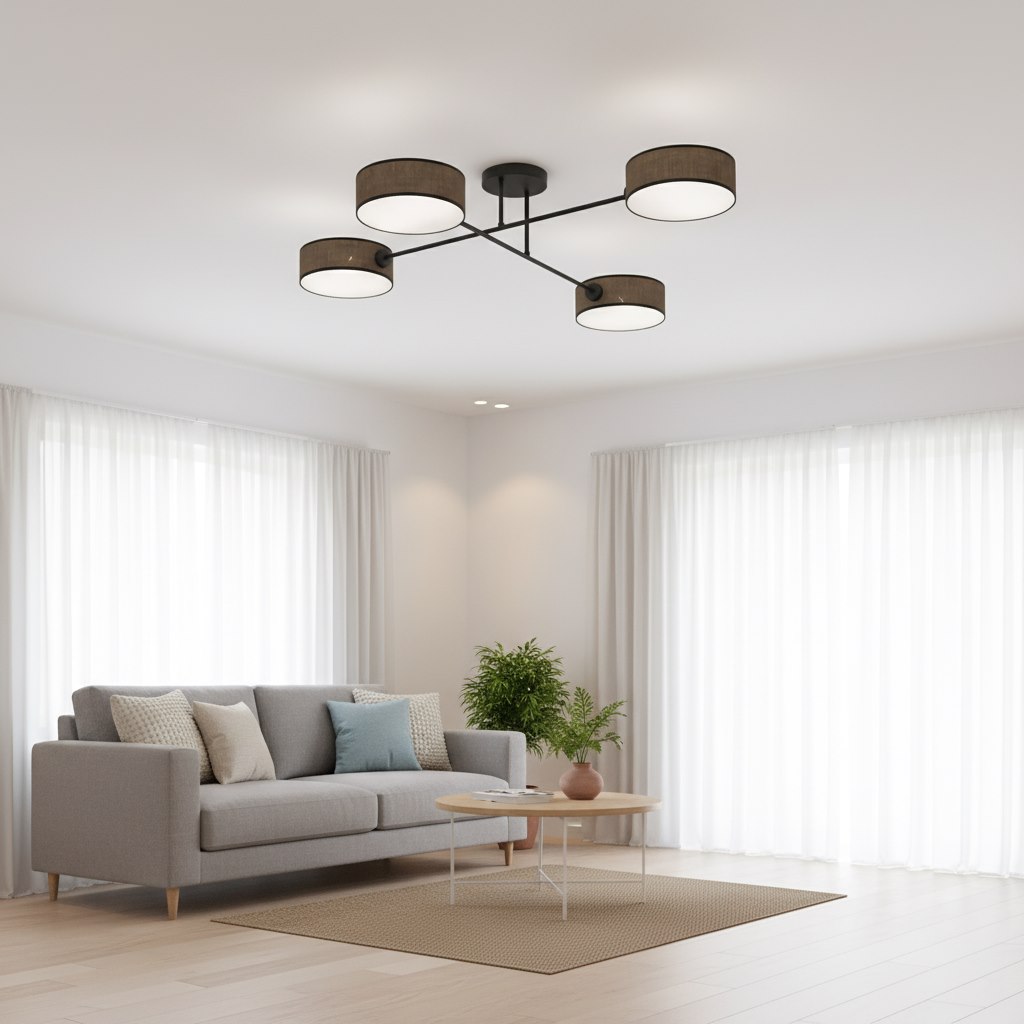 Plafondlamp Jitona Bruin Ø20 cm - Afbeelding 4