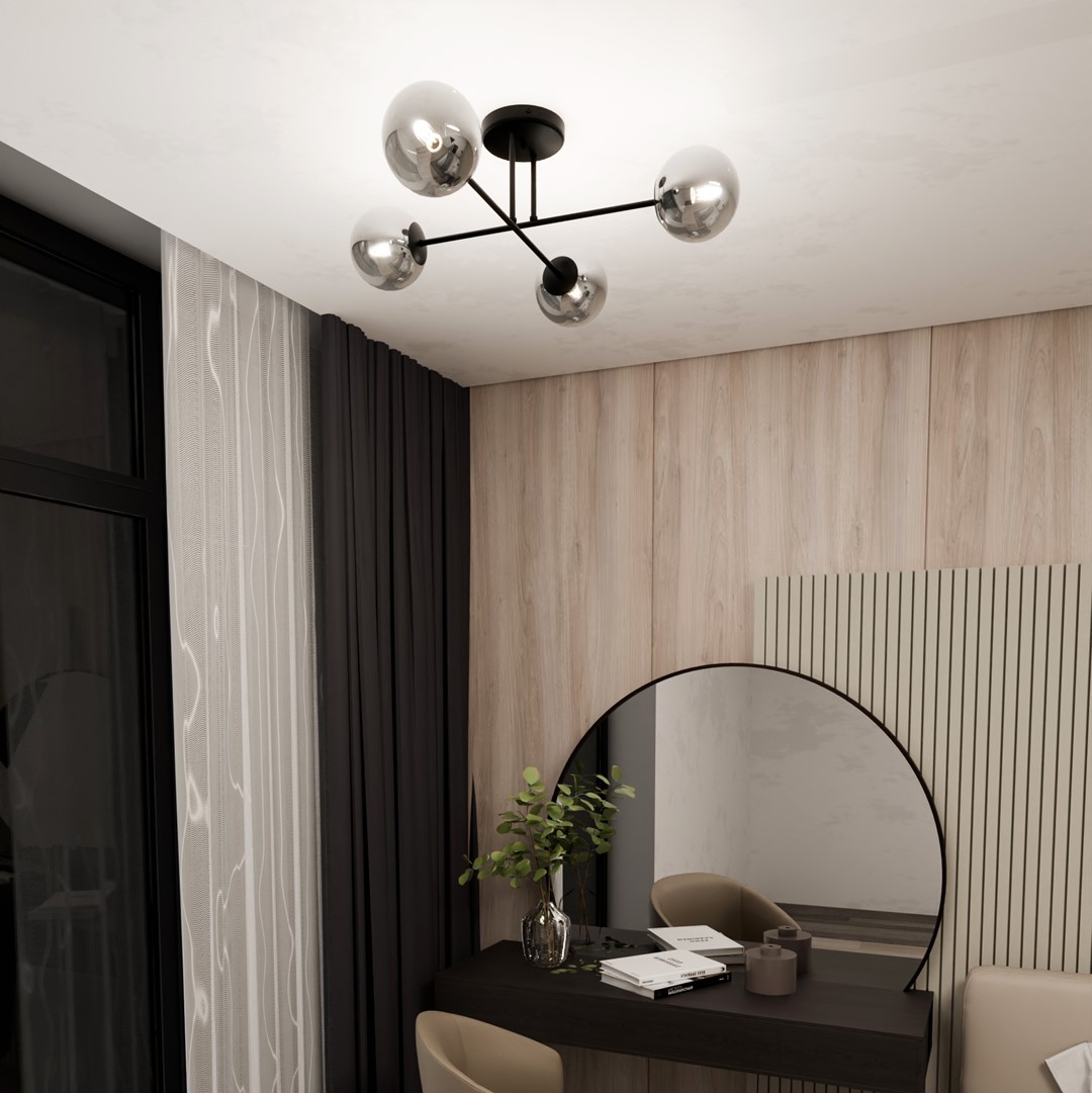 Plafondlamp Findund Zwart Ø14 cm - Afbeelding 4