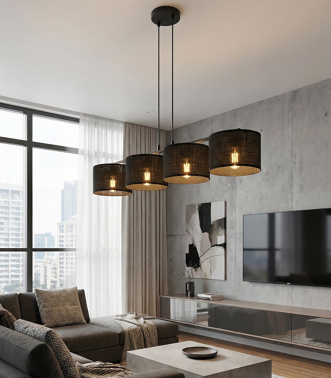 Hanglamp Gikesta Zwart Ø20 cm - Afbeelding 4