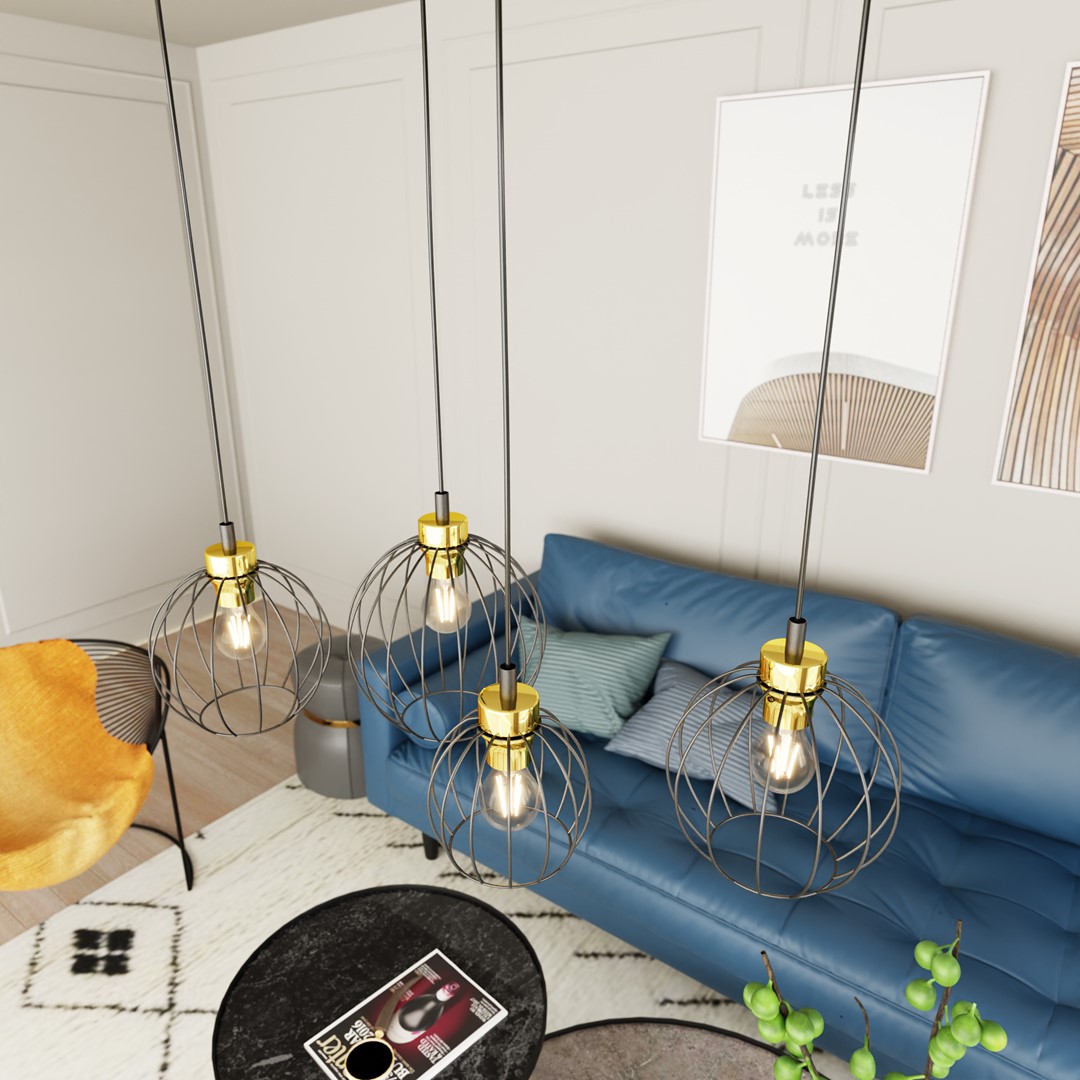 Hanglamp Stoolel Zwart Ø24 cm - Afbeelding 4