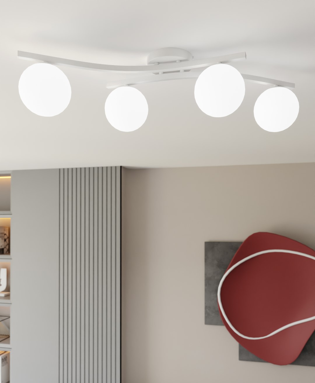 Plafondlamp Greevio Wit Ø15 cm - Afbeelding 4