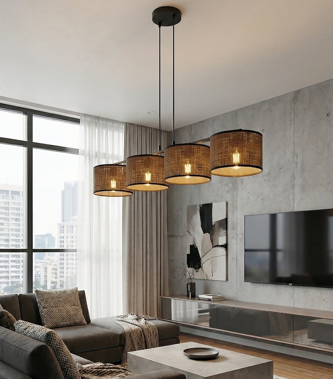 Hanglamp Jistone Bruin Ø20 cm - Afbeelding 4